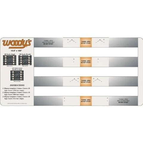 WOODYS 128-TEMP 13.5" 14" & 15" X 128 TRACK TEMPLATE
