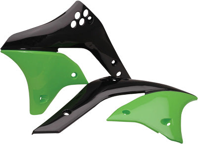 ACERBIS RADIATOR SHROUDS (BLACK/GREEN) PART# 2043740215 NEW