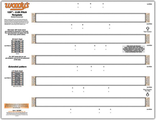 WOODYS 129-TEMP 129" TRACK TEMPLATE