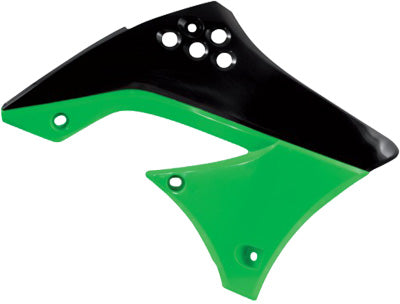 ACERBIS RADIATOR SHROUDS (BLACK/GREEN) PART# 2141711043 NEW