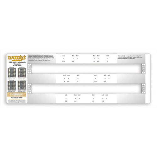 WOODYS 252S-TEMP TEMPLATE 2.52 PITCH TRACK