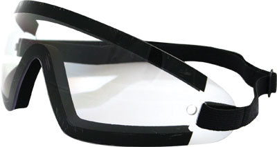 BOBSTER SUNGLASSES WRAP AROUND BLACK W /CLEAR LENS PART# BW201C