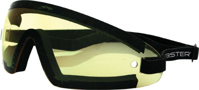 BOBSTER SUNGLASSES WRAP AROUND BLACK W /YELLOW LENS PART# BW201Y