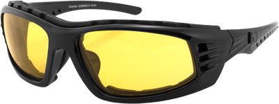 BOBSTER CHAMBER SUNGLASS GLOSS BLACK YELLOW LENS PART# ECBR001Y