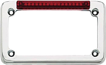 SDC LED LICENSE PLATE FRAME CHROME W/RED LENS 2001