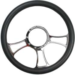 CLOSEOUT 3 BLADE STEERING WHEEL BLACK RHINO PART# 28-16001B