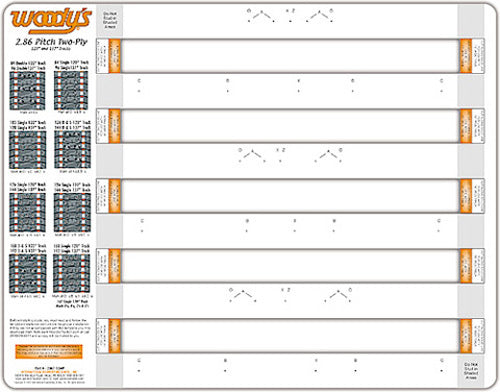 WOODYS 286T-TEMP STUDDING TEMPLATE 2.86 PITCH 2 PLY