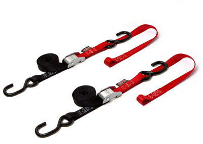 POWERTYE CAM BUCKLE SOFT-TYE TIE-DOWNS BLACK/RED 1"X6' 23621