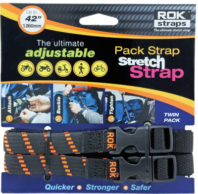 ROKSTRAPS ROK PACK BLK/OR 12"-42"X5/8" ROK10306