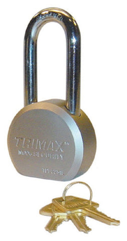 TRIMAX TPL1251S SOLID STEEL PADLOCL 1-1 4"X 10MM SHACKLE