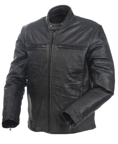 MOSSI 20-151-38 MENS CRUISER PREMIUM LEATHER JACKET SIZE 38 BLACK