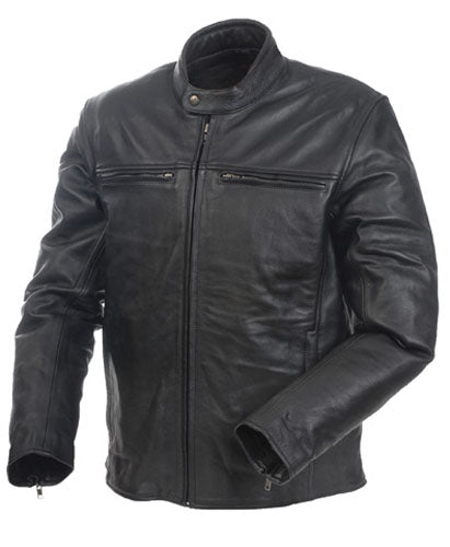 MOSSI 20-151-52 MENS CRUISER PREMIUM LEATHER JACKET SIZE 52 BLACK