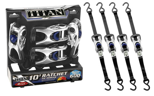 CEQUENT 1157300 TITAN RACHET TIE DOWN 1" X 10' 4-PACK