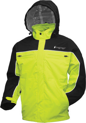 FROGG TOGGS PILOT CRUISER JACKET BLACK/HI-VIS GREEN 2X-LARGE PART# PFC63131-148X