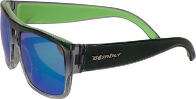 BOMBER IRIE BOMB FLOATING EYEWEAR CRYSTAL SMK W/GRN MIRROR LENS PART# IRE104-GM-