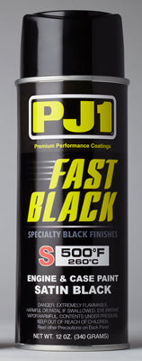 PJ1 500 DEG. FAST BLACK ENGINE & C ASE PAINT SATIN 11OZ PART# 16-SAT