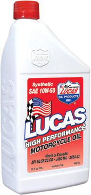 LUCAS SYNTHETIC HIGH PERFORMANCE OIL 10W-50 32OZ PART# 10716
