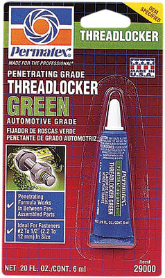 PERMATEX PENETRATING GRADE THREADLOCKER GREEN 6 ML PART# 29000