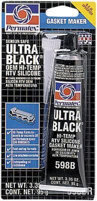 PERMATEX ULTRA BLACK HI-TEMP RTV SILICONE GASKET MAKER 3.35 OZ PART# 82180