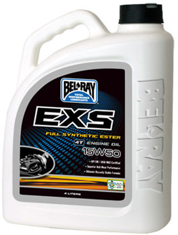 BEL-RAY BEL-RAY EXS SYNTH ESTER 4T ENGINE OIL 15W-50 (4L) 99162-B4LW