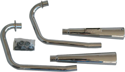 MAC 1974 Honda CB360G 2 INTO 2 MEGAPHONE EXHAUST SYSTEM CHROME 001-0233