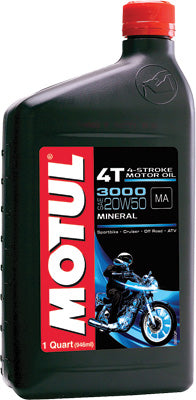 MOTUL 3000 PETROLEUM OIL 20W-50 1QT PART# 2800QTA