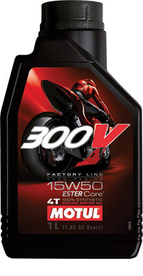 MOTUL 300V 4T COMPETITION SYNTHETIC OIL 15W-50 LITER PART# 101358 / 104125