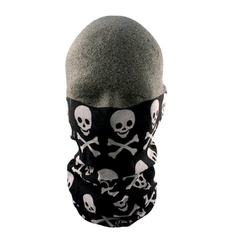 ZANheadgear T113 MOTLEY TUBE 100% POLYESTER CROSSBONES DESIGN