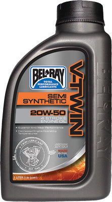 BEL-RAY V-TWIN SEMI-SYNTHETIC ENGINE OIL 20W-50 1L PART# 96910-BT1