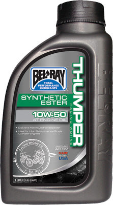 BEL-RAY THUMPER SYNTHETIC ESTER 4T ENGINE OIL 10W-50 1L PART# 99550-B1LW