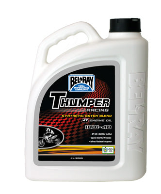 BEL-RAY THUMPER SYNTHETIC ESTER BLEND 4T ENGINE OIL 10W-40 4-LITER PART# 99520-B