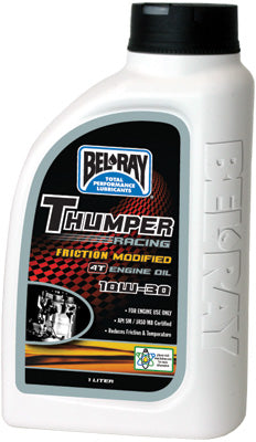 BEL-RAY THUMPER FRICTION MODIFIED 4T ENGINE OIL 10W-30 1L PART# 99210-B1LW