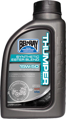 BEL-RAY THUMPER SYNTHETIC ESTER BLEND 4T ENGINE OIL 15W-50 1L PART# 99530-B1LW