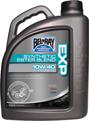 BEL-RAY EXP SYNTHETIC ESTER BLEND 4T E NGINE OIL 10W-40 4-LITER PART# 99120-B4LW