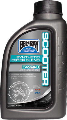 BEL-RAY SCOOTER SYNTHETIC ESTER BLEND 4T ENGINE OIL 5W-40 1LT PART# 99429-B1LW