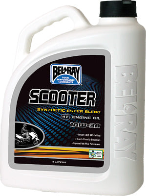 BEL-RAY SCOOTER SYNTHETIC ESTER BLEND 4T ENGINE OIL 10W-30 4LT PART# 99430B4LW