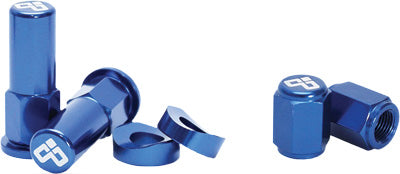 DUBYA RIM LOCK NUT & VALVE CAP KIT BLUE #68-051D