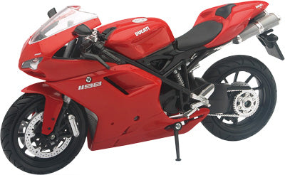 NEW-RAY DIE-CAST REPLICA DUCATI 1198 RED 1:12 PART# 57143A