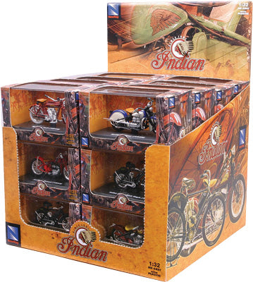 NEW-RAY DIE-CAST REPLICA 24/PC INDIAN BIKE ASSTD 1:32 PART# 6067