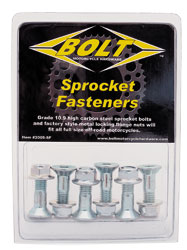 BOLT SPROCKET FASTENERS SILVER 6/PK PART# 2008-HS.S