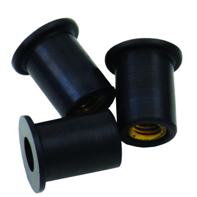 BOLT WINDSCREEN FASTENERS M5 RUBBER WELL NUT 50/PK PART# WSF-NUT-50