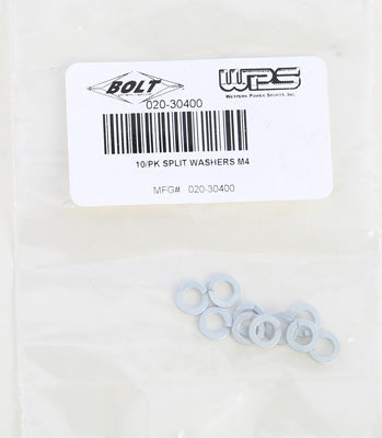 BOLT SPLIT LOCK WASHERS 4MM 10/PK PART# M4LKW-STL