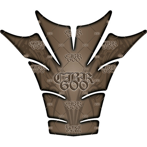 RASCAL GRAFIK TANK PAD HON CBR600RR '07-09 WHT/BRN TRIBAL RA36573