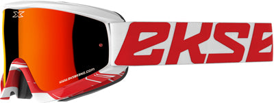 EKS BRAND GOX CROSSFADE GOGGLE WHITE/ RED RED MIRROR 067-10275