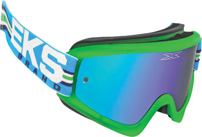 EKS BRAND FLAT OUT MIRROR GOGGLE LIQUID FLO GREEN/BLUE 067-10355