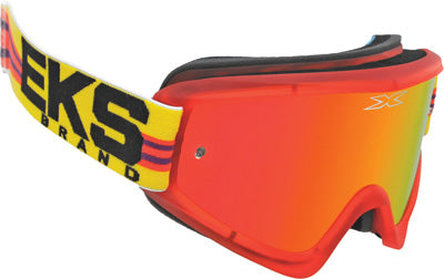 EKS BRAND FLAT OUT MIRROR GOGGLE RED/YLW/MAGENTA W/RED MIRROR 067-10360