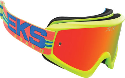 EKS BRAND FLAT OUT MIRROR GOGGLE FLO YELLOW/FIRE/CYAN 067-10385