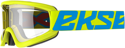 EKS BRAND FLAT OUT CLEAR GOGGLES FLO YELLOW 067-10475