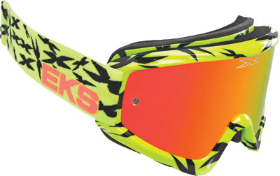 EKS BRAND SCATTER-X GOGGLE FLO YLW/BLK W/RED MIRROR LENS 067-10615