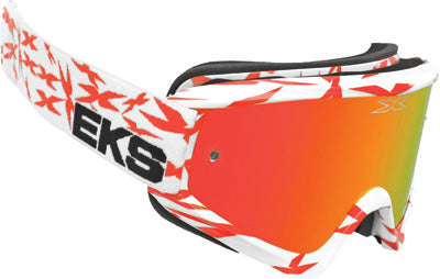 EKS BRAND SCATTER-X GOGGLE WHITE/RED W/RED MIRROR LENS 067-10635